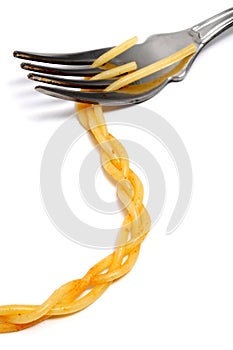 Spaghetti on a fork photo