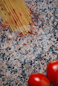 Spaghetti with fresh tomatoes.