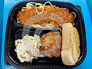 Spaghetti and Fried Chicken Plate