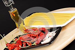 Spaghetti with garlic, oil and chilli