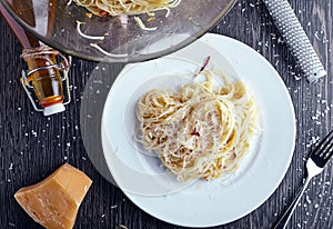 Spaghetti with garlic oil and chilli