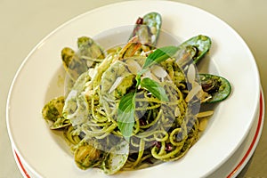 Spaghetti Genovese with Seafood