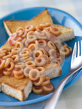 Spaghetti Hoops on Star Shaped Toast