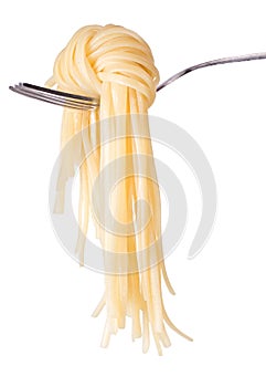 Spaghetti knot on fork