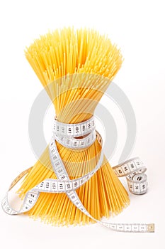 Spaghetti with measuring tape