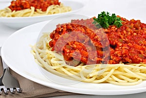 Spaghetti and meat sauce