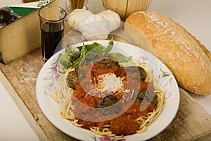 Spaghetti and meatballs.