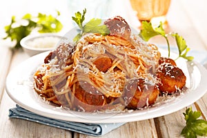 Spaghetti with meatballs