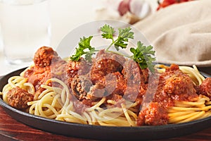 Spaghetti meatballs photo
