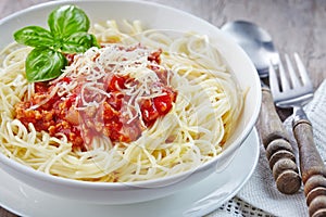 Spaghetti with minced meat