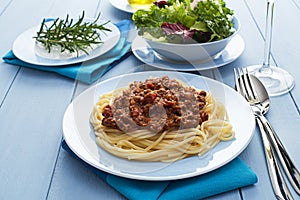 Spaghetti with minced meat sauce