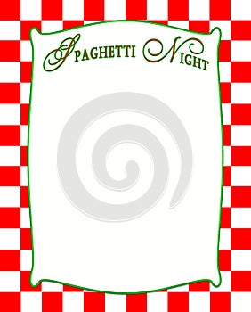 Spaghetti Night Background in Red Checkered Pattern