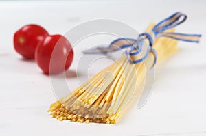 Spaghetti pasta and tomatoes