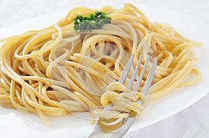 Spaghetti with pesto photo