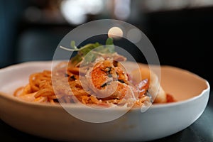 spaghetti pomodoro with sea food