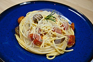 Spaghetti with sausage