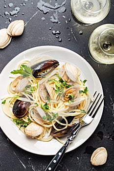 Spaghetti with seafood