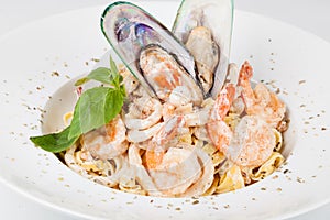 Spaghetti with seafood