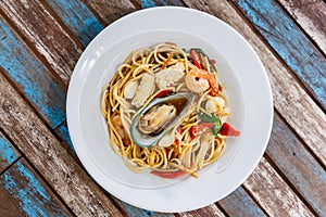 Spaghetti spicy seafood