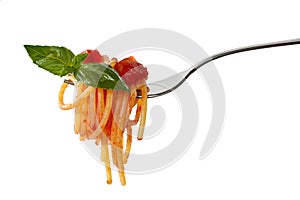 Spaghetti sulla forchetta photo