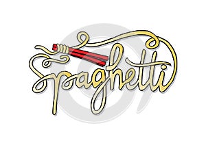 Spaghetti Text with chopsticks