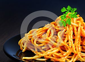 Spaghetti with tomato sauce