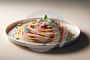 Spaghetti with Tomato Sauce and Basil