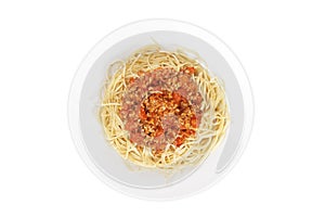 Spaghetti with tomato sauce and meat