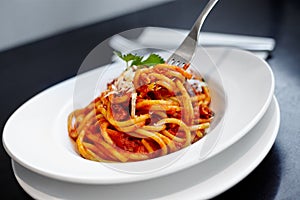 Spaghetti with tomato sauce