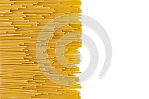 Spaghetti top-view on white background