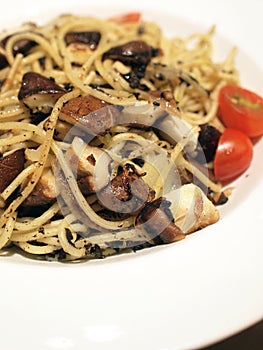 Spaghetti with Truffles and Mushrooms