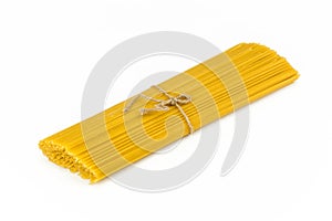 Spaghetti on white background