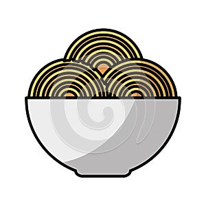 Spaguetti dish isolated icon