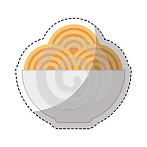 Spaguetti dish isolated icon