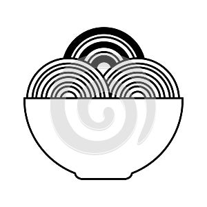 Spaguetti dish isolated icon