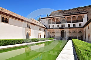 Spain, Andalusia, Granada, the Alhambra, classified as World Heritage by UNESCO, Patio de los Arrayanes Court of the Myrtles photo