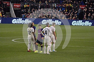 SPAIN, BARCELONA, February 2019, Fans enoying football match between Barcelona and Real Amdrid, El classico