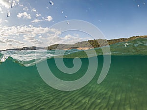 Spain, beach in the Mediterranean natural scene, Costa Brava