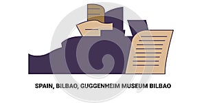 Spain, Bilbao, Guggenheim Museum Bilbao, travel landmark vector illustration photo