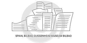 Spain, Bilbao, Guggenheim Museum Bilbao, travel landmark vector illustration photo