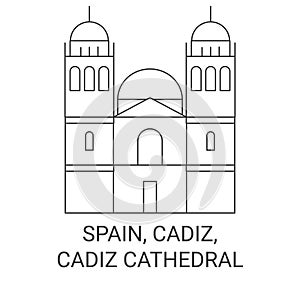 Spain, Cadiz, Cdiz Cathedral travel landmark vector illustration photo