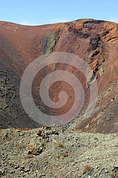 Spain, Canary Islands, Lanzarote, volcano crater.