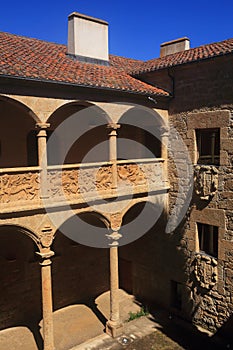 Spain, Castilla y Leon, Ciudad Rodrigo. Detail of the Aguila Palace photo
