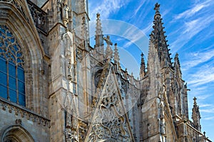 Spain, Cathedral of Barcelona located in the heart of historic Las Ramblas district photo