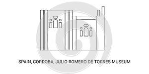 Spain, Cordoba, Julio Romero De Torres Museum, travel landmark vector illustration