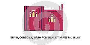 Spain, Cordoba, Julio Romero De Torres Museum, travel landmark vector illustration