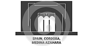 Spain, Cordoba, Medina Azahara travel landmark vector illustration