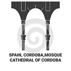 Spain, Cordoba,Mosquecathedral Of Cordoba travel landmark vector illustration photo
