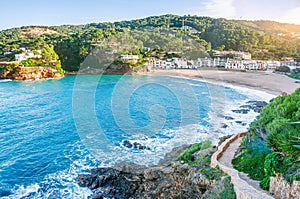 Spain. The Costa Brava. Begur, Sa Riera. Catalonia. Nice view of photo