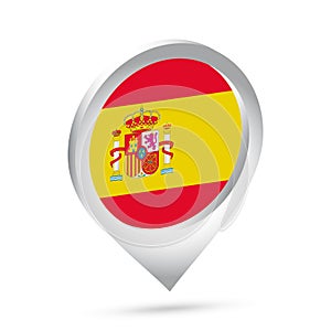 Spain flag 3d pin icon